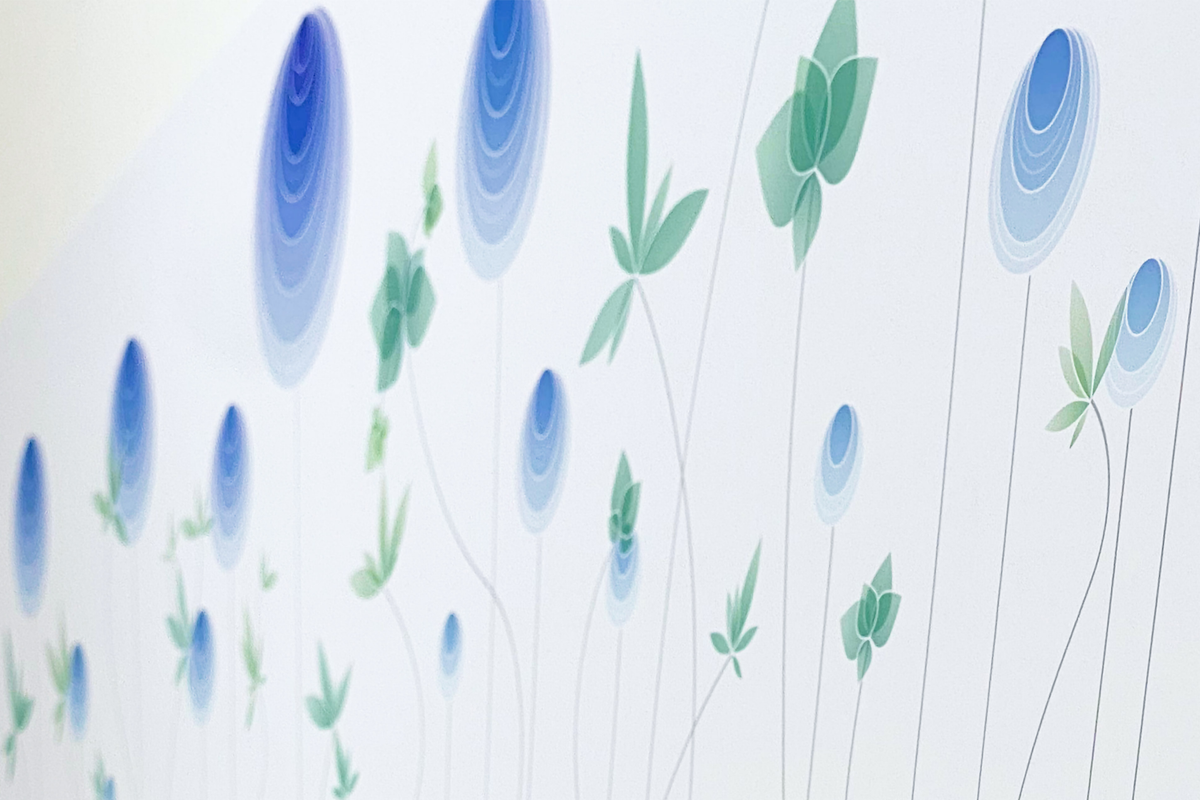 Close-up of the analog poster showing data visualisation