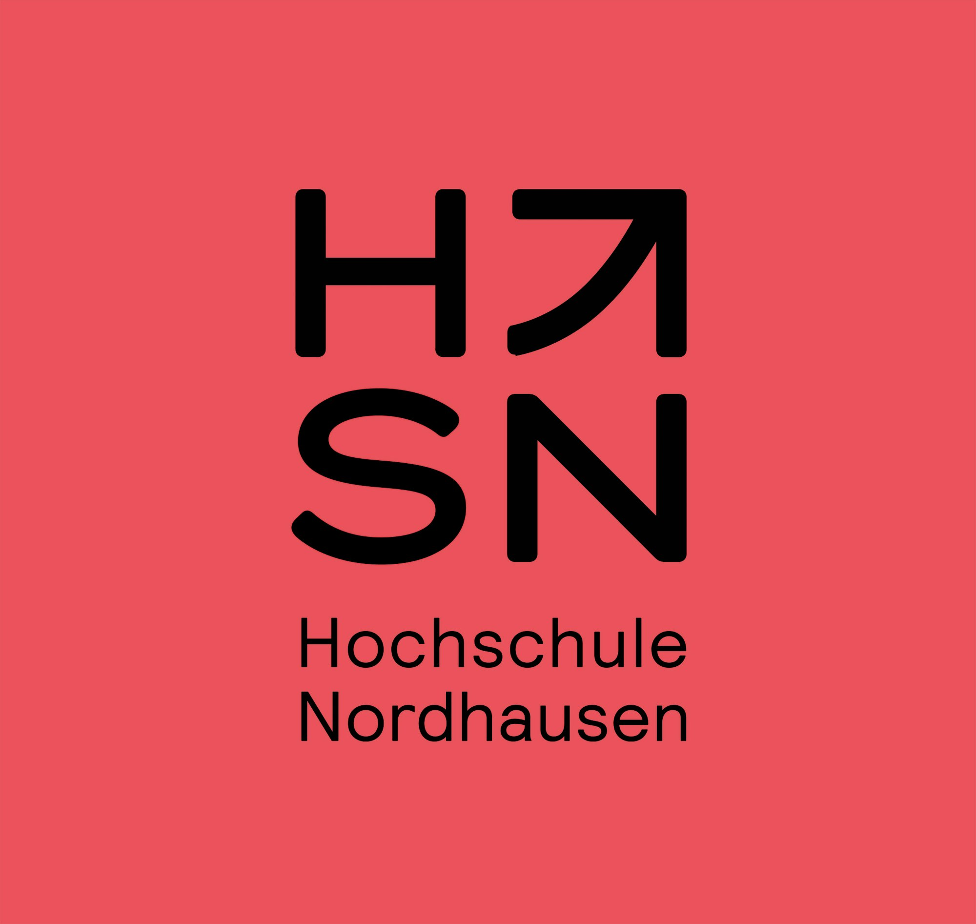 Black Square version of HSN logo on red background.