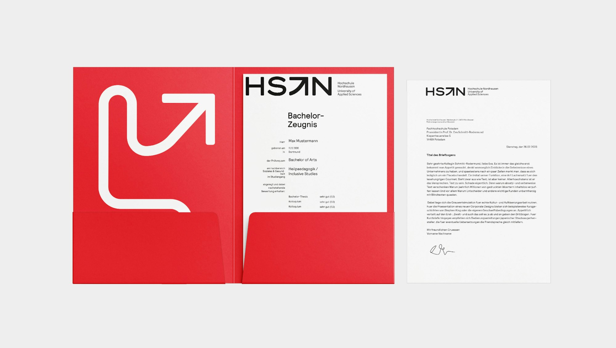 HSN stationary with applied new visual identity.