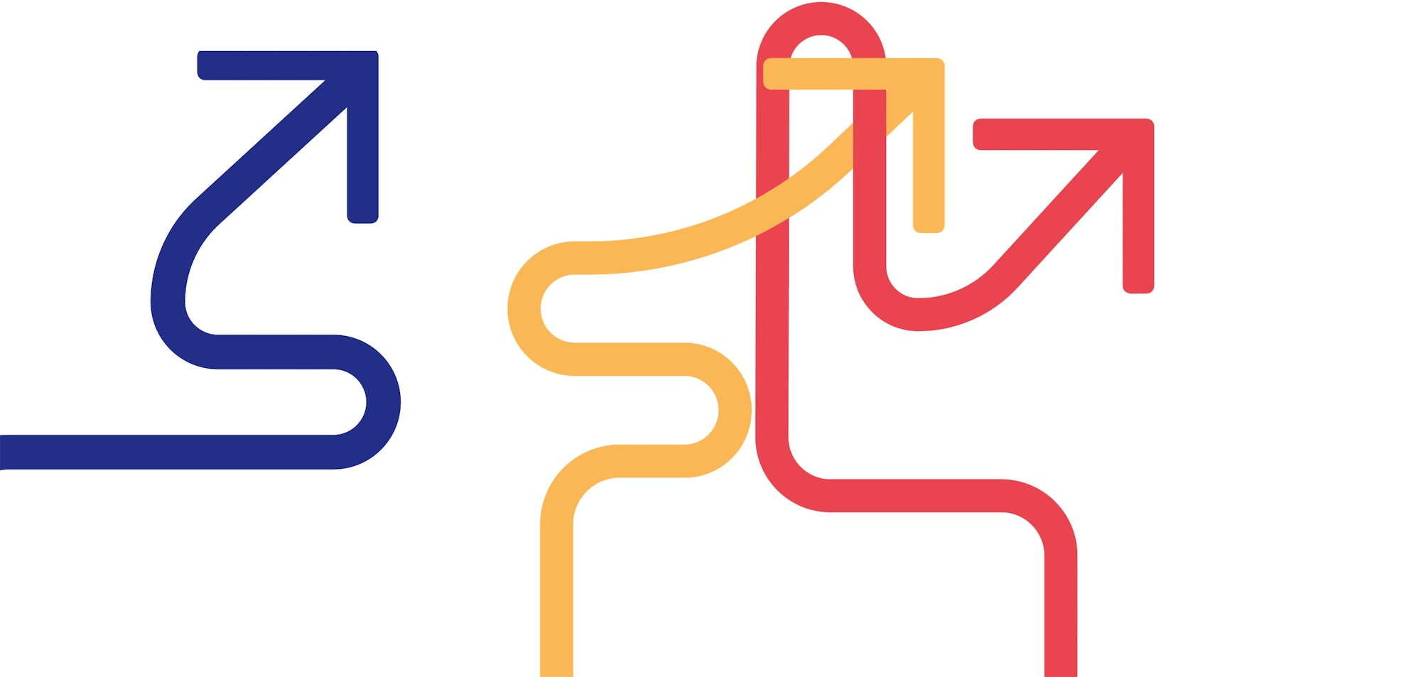 Three arrow key visuals in blue, yellow and red.