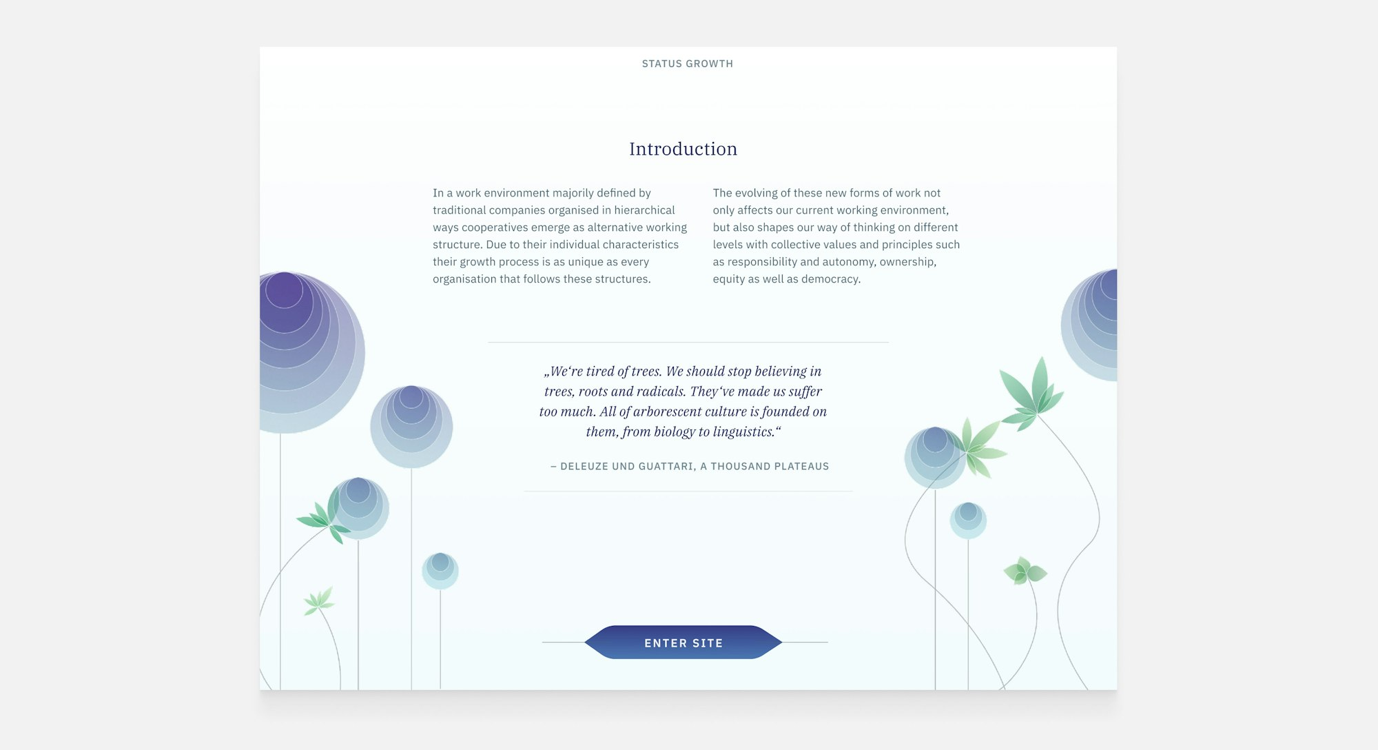 Screen showing onboarding for interactive data visualisation application.